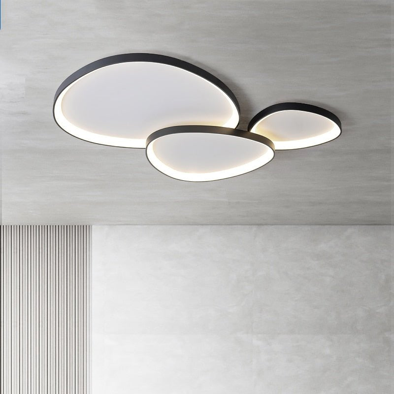Interlocking Pebble LED Flush Mount — Organic Modern Style | Galet