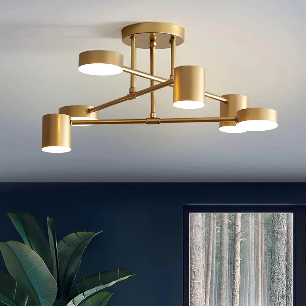 6-Arm Iron Semi-Flush Chandelier — Modern Constellation Style | ÉTOILE™