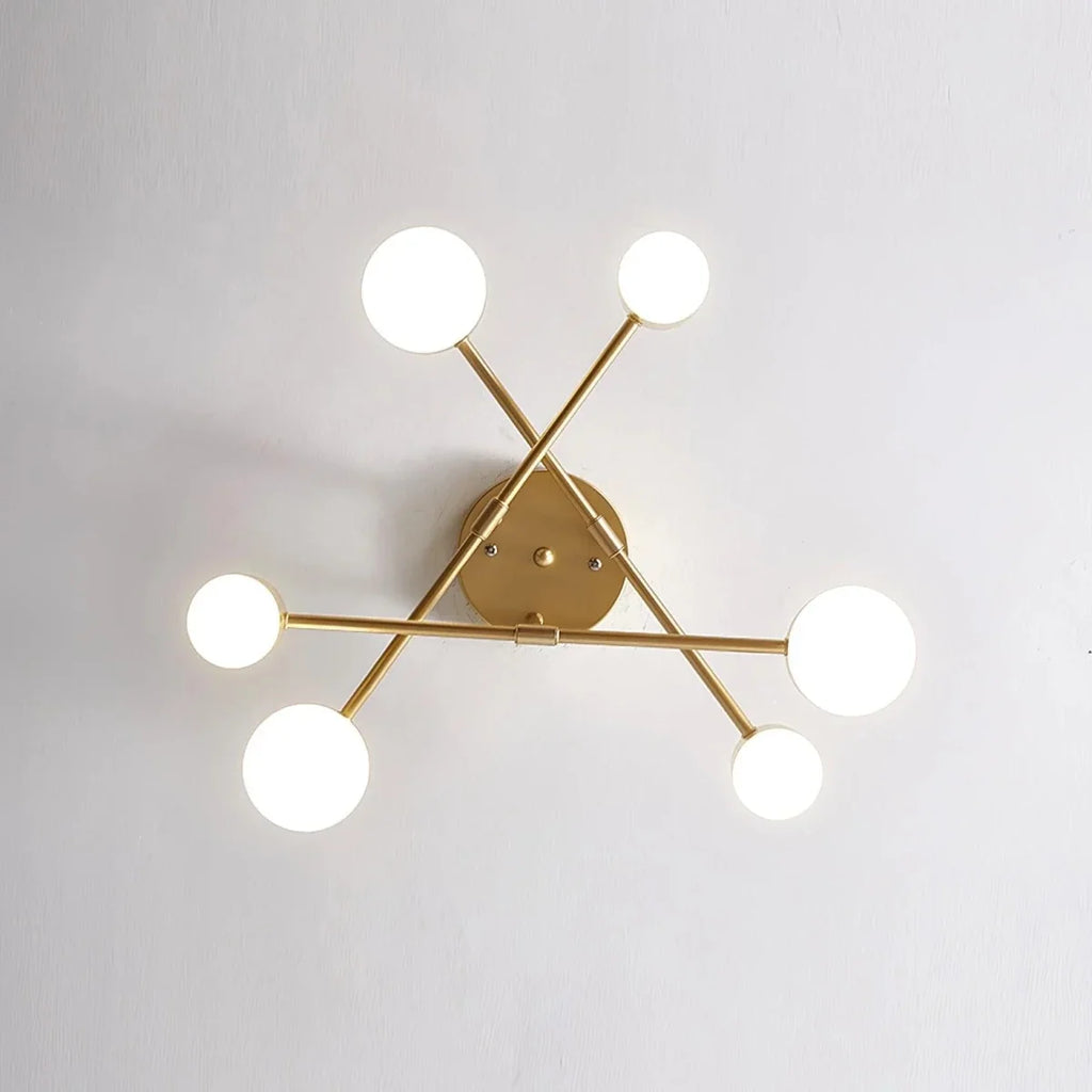 6-Arm Iron Semi-Flush Chandelier — Modern Constellation Style | ÉTOILE™