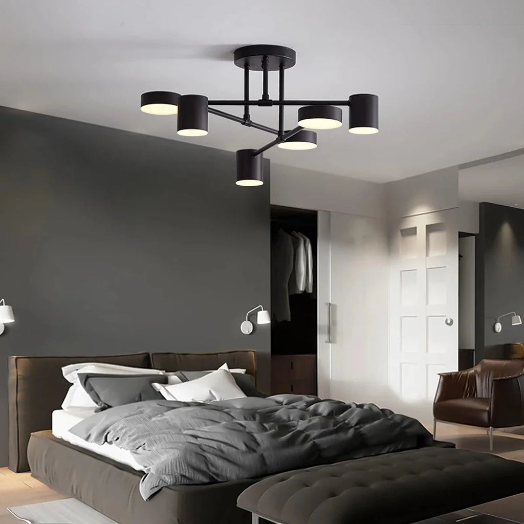 6-Arm Iron Semi-Flush Chandelier — Modern Constellation Style | ÉTOILE™