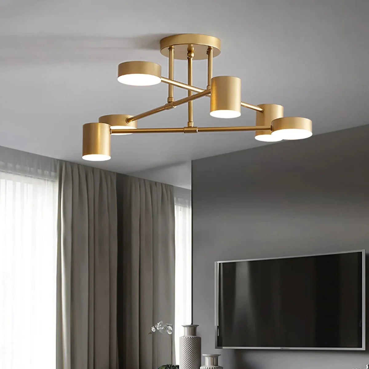 6-Arm Iron Semi-Flush Chandelier — Modern Constellation Style | ÉTOILE™