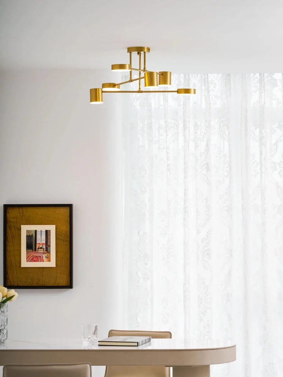 6-Arm Iron Semi-Flush Chandelier — Modern Constellation Style | ÉTOILE™