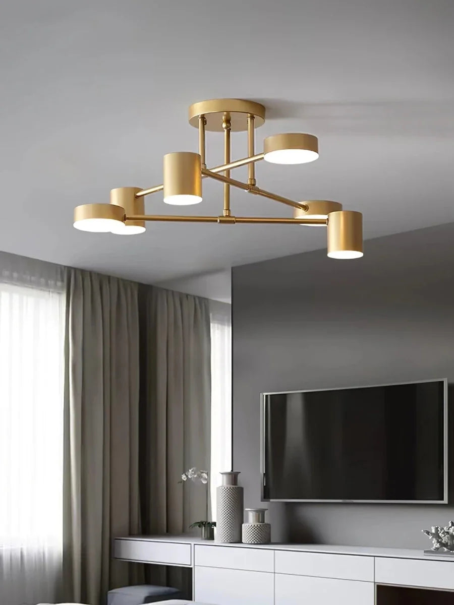 6-Arm Iron Semi-Flush Chandelier — Modern Constellation Style | ÉTOILE™