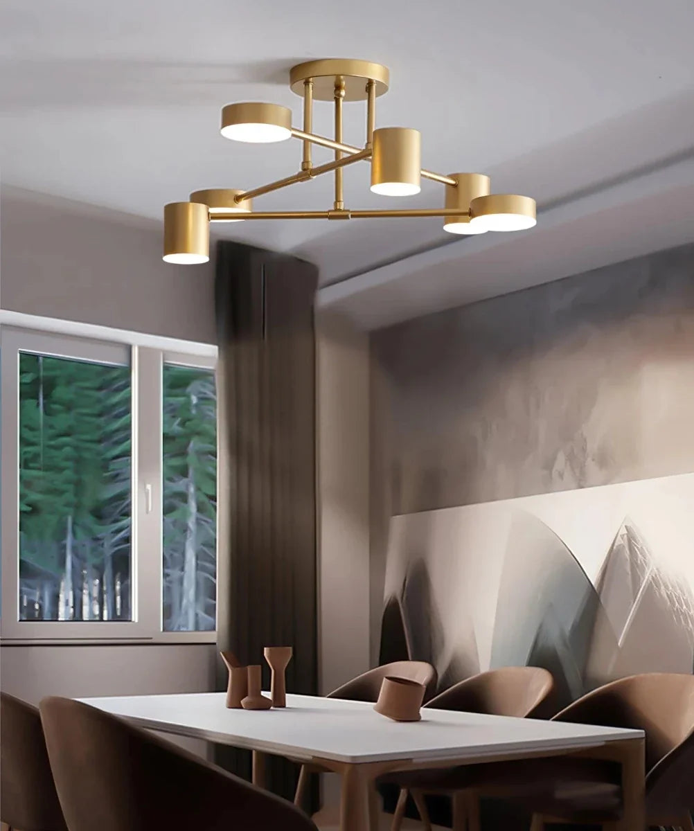 6-Arm Iron Semi-Flush Chandelier — Modern Constellation Style | ÉTOILE™
