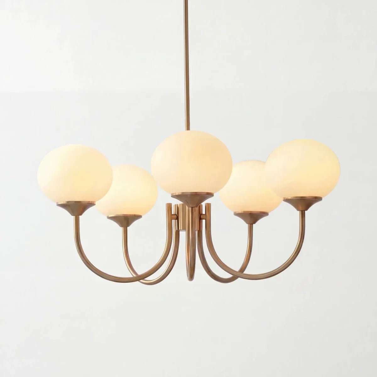 Blown Glass & Brass Globe Chandelier – 3 or 5 Lights | Blossom – alternate view 3