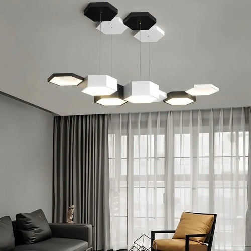 Hexagon Modular LED Chandelier — Geometric Sculptural Style | HONEY™