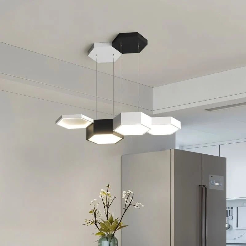 Hexagon Modular LED Chandelier — Geometric Sculptural Style | HONEY™