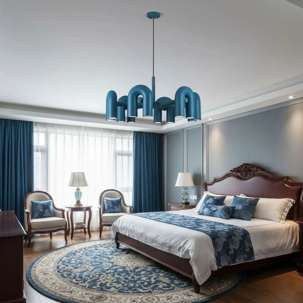 Tubular Colored Glass Arch Chandelier — Sculptural Style | MANÈGE™