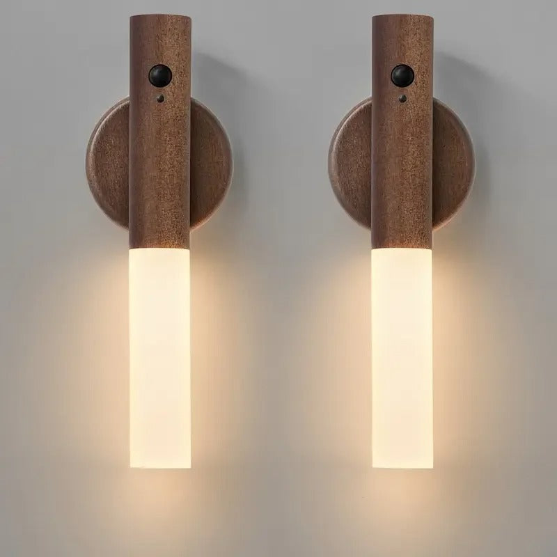 Rechargeable Wood Wall Sconce with Motion Sensor — Magnetic Style | SENSO™