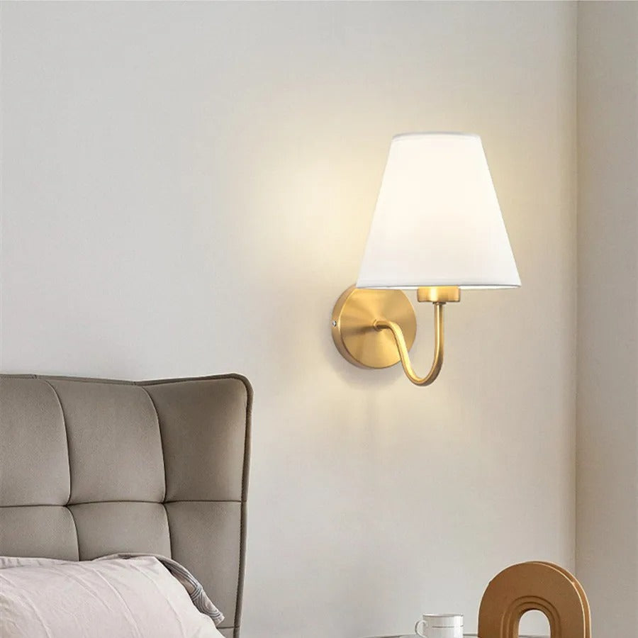 Curved Arm Fabric Shade Wall Sconce — Classic Parisian Style | HAUSSMANN™