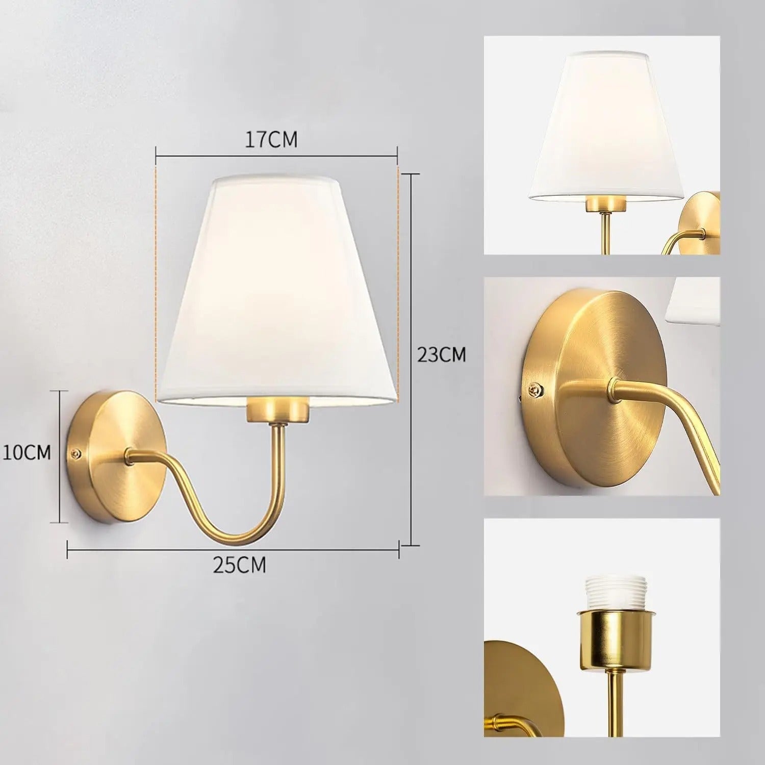 Curved Arm Fabric Shade Wall Sconce — Classic Parisian Style | HAUSSMANN™
