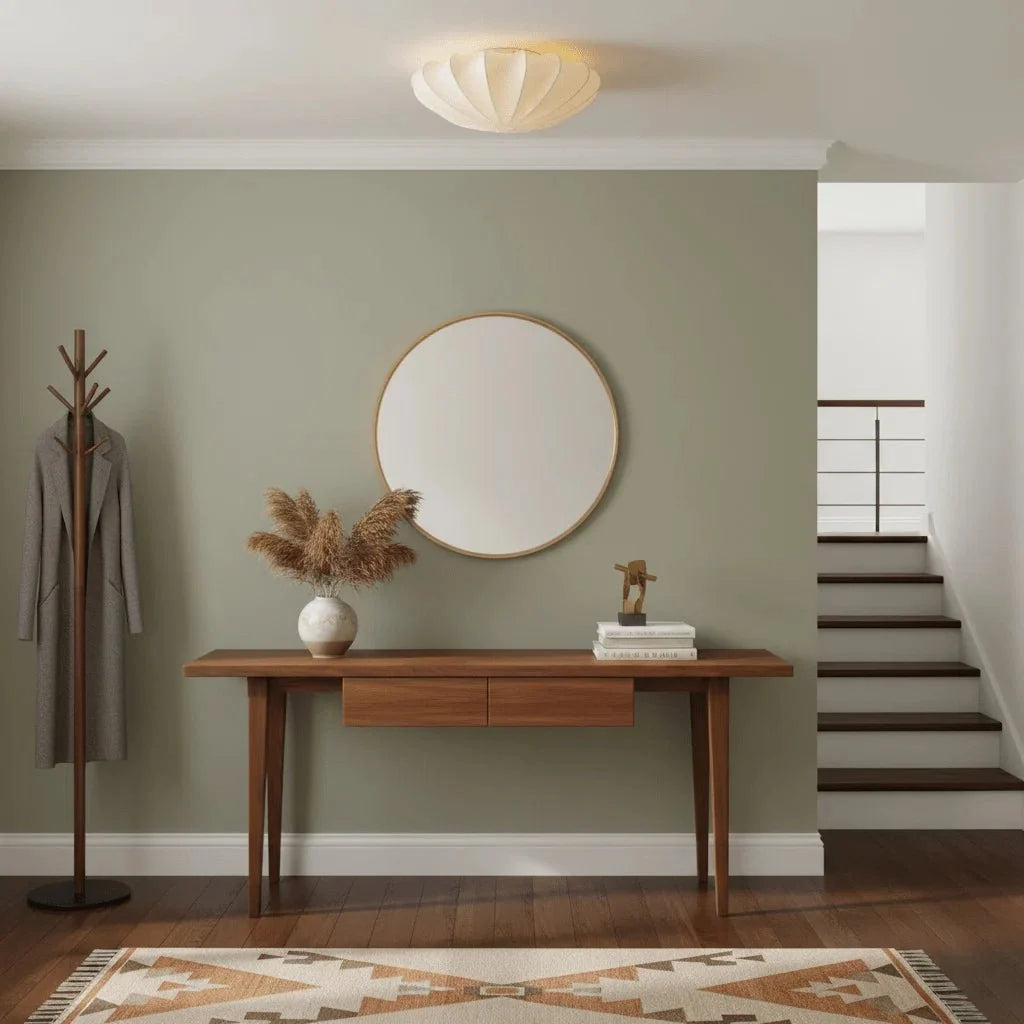 Ivory Silk Shade Flush Mount — Art Deco Nordic Style | IVOIRE™