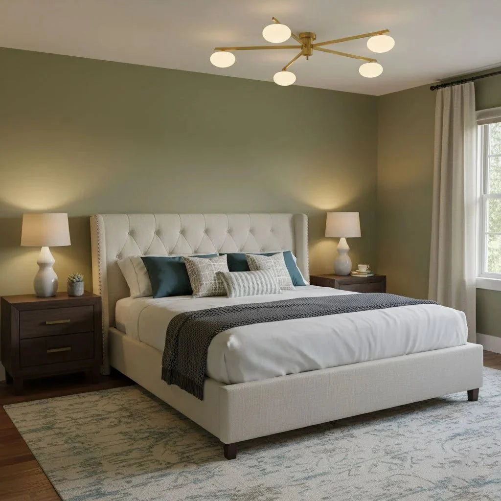 Spray Stem Opaline Glass Flush Mount — Art Deco Style | GERBE™