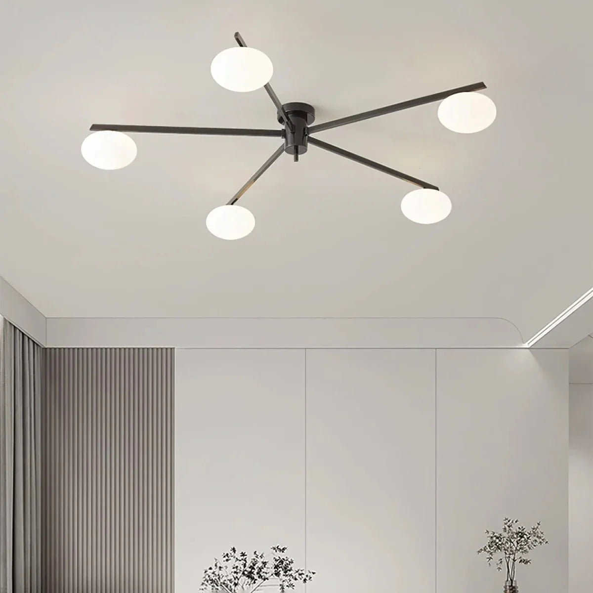 Spray Stem Opaline Glass Flush Mount — Art Deco Style | GERBE™