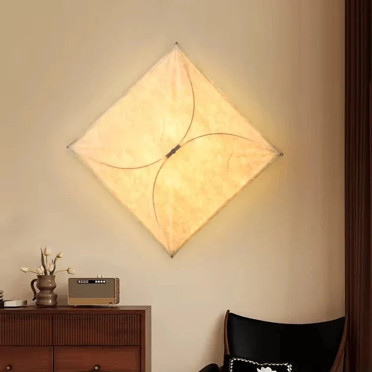 Square Ivory Fabric Flush Mount — Italian Minimalist Style | TOILE™