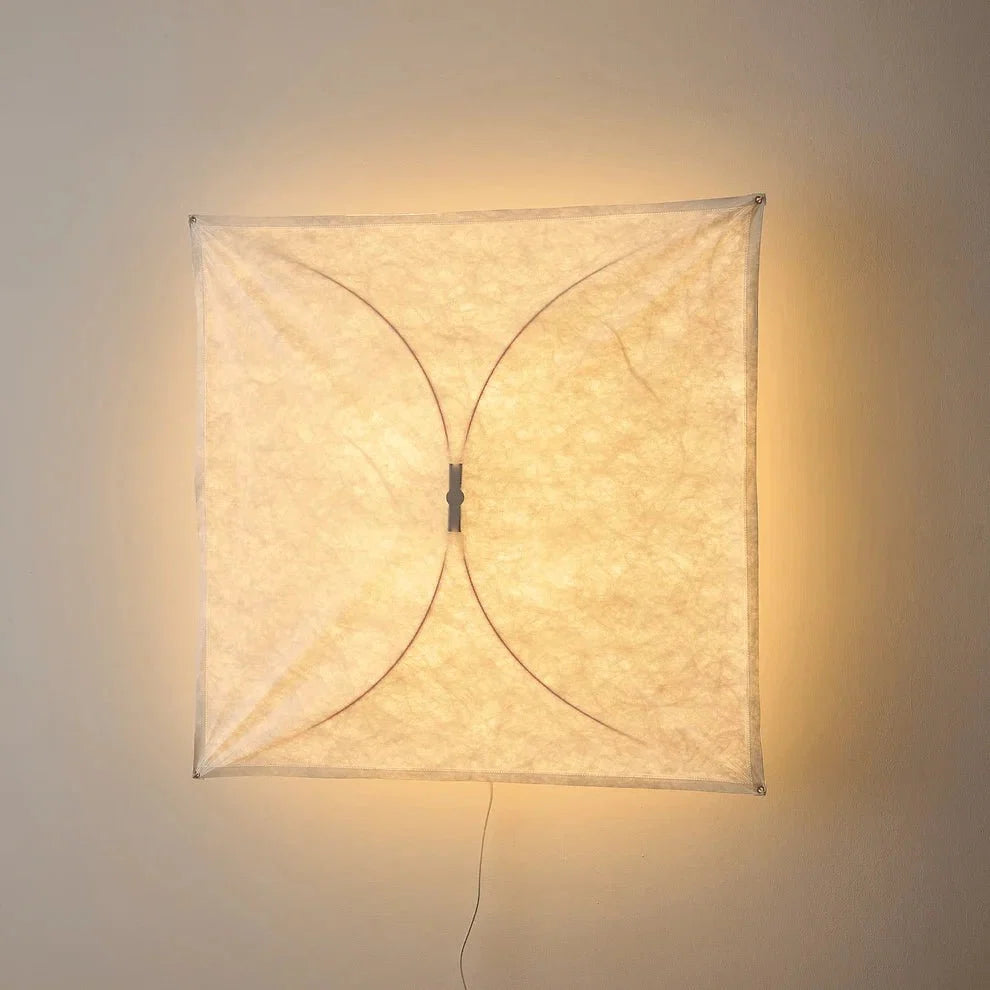 Square Ivory Fabric Flush Mount — Italian Minimalist Style | TOILE™