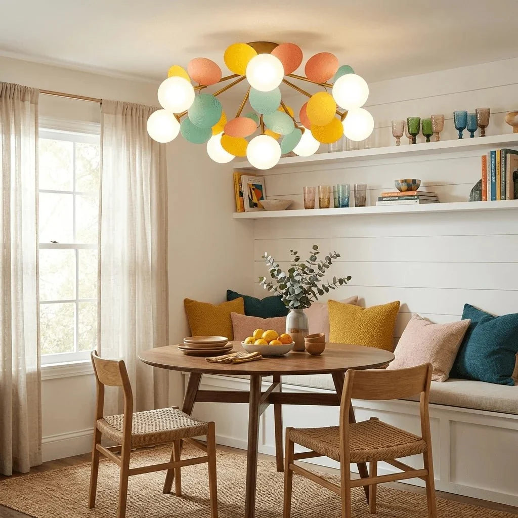 Multicolor Flower Bubble Flush Mount — Playful Style | FLEUR™