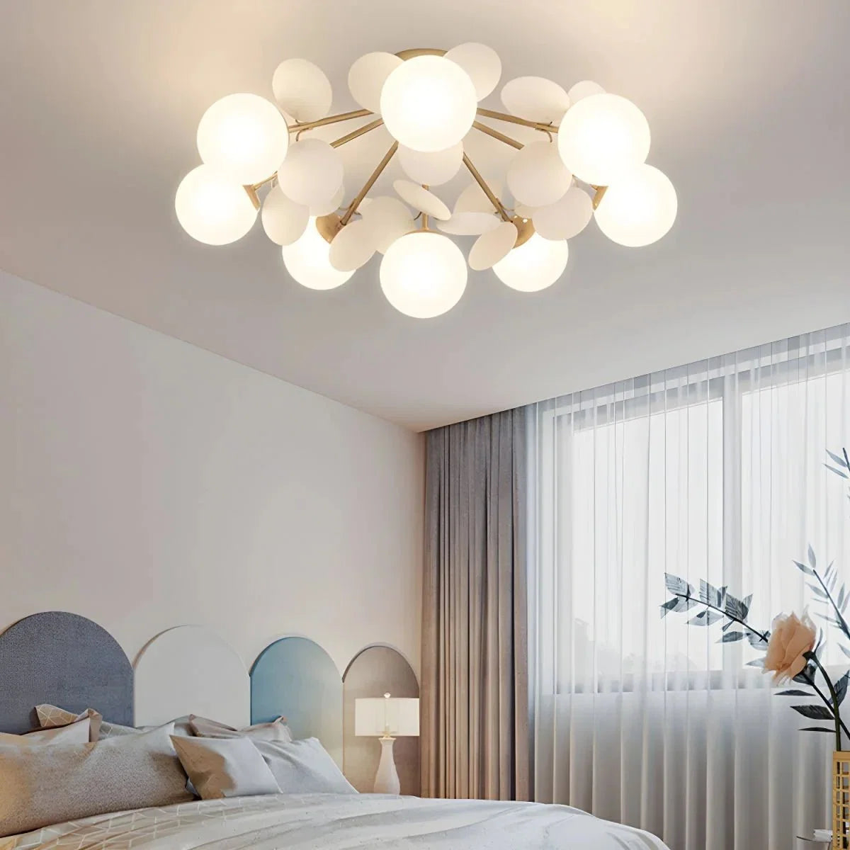 Multicolor Flower Bubble Flush Mount — Playful Style | FLEUR™