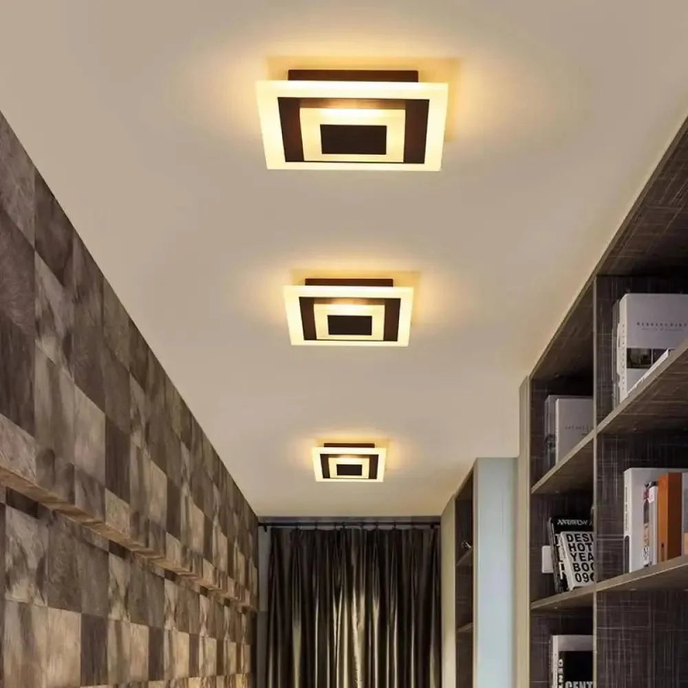 Square Stacked LED Flush Mount — Geometric Modern Style | LAMIA™