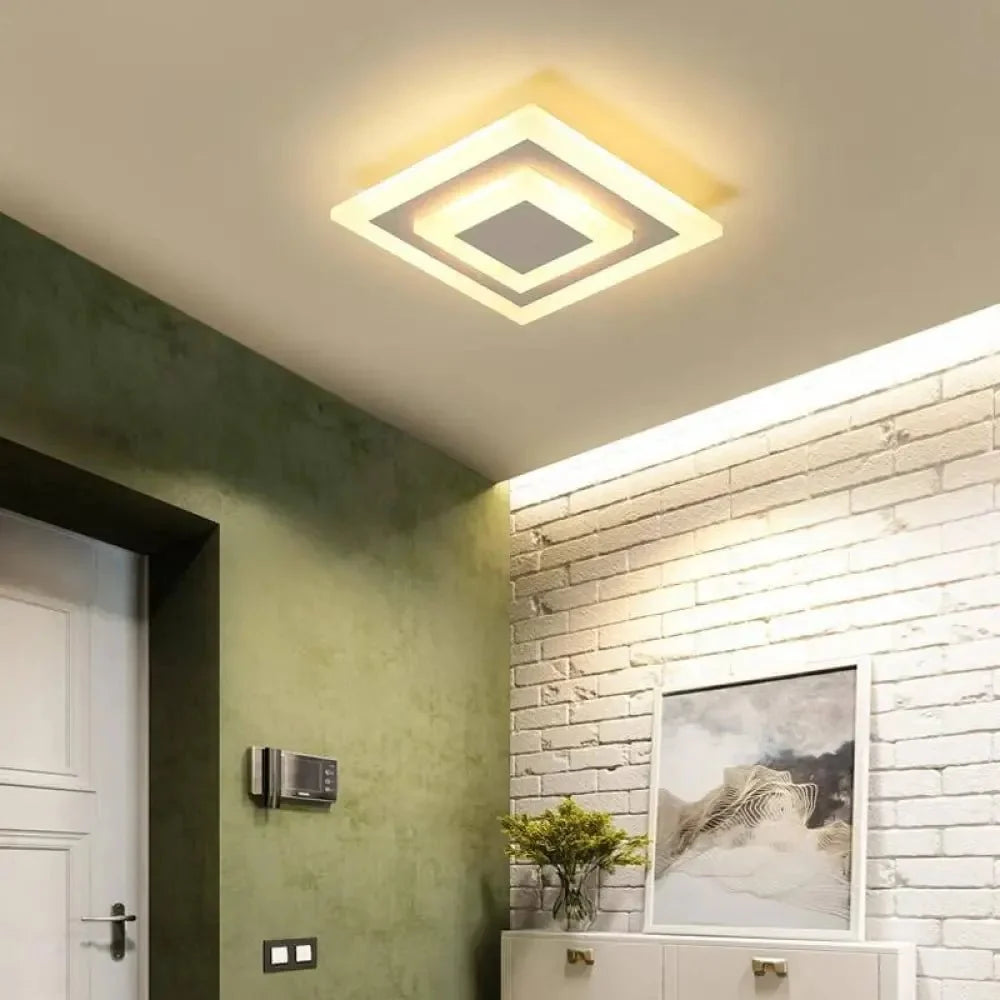 Square Stacked LED Flush Mount — Geometric Modern Style | LAMIA™