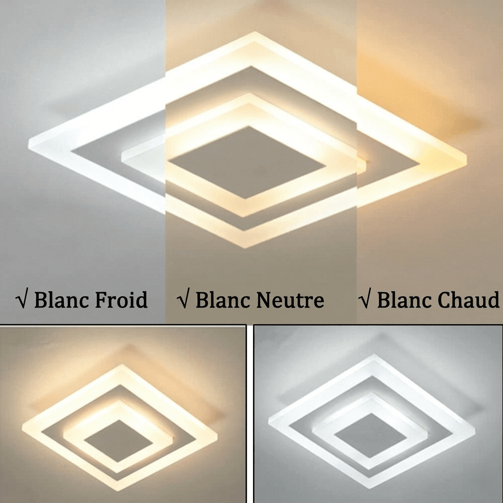 Square Stacked LED Flush Mount — Geometric Modern Style | LAMIA™