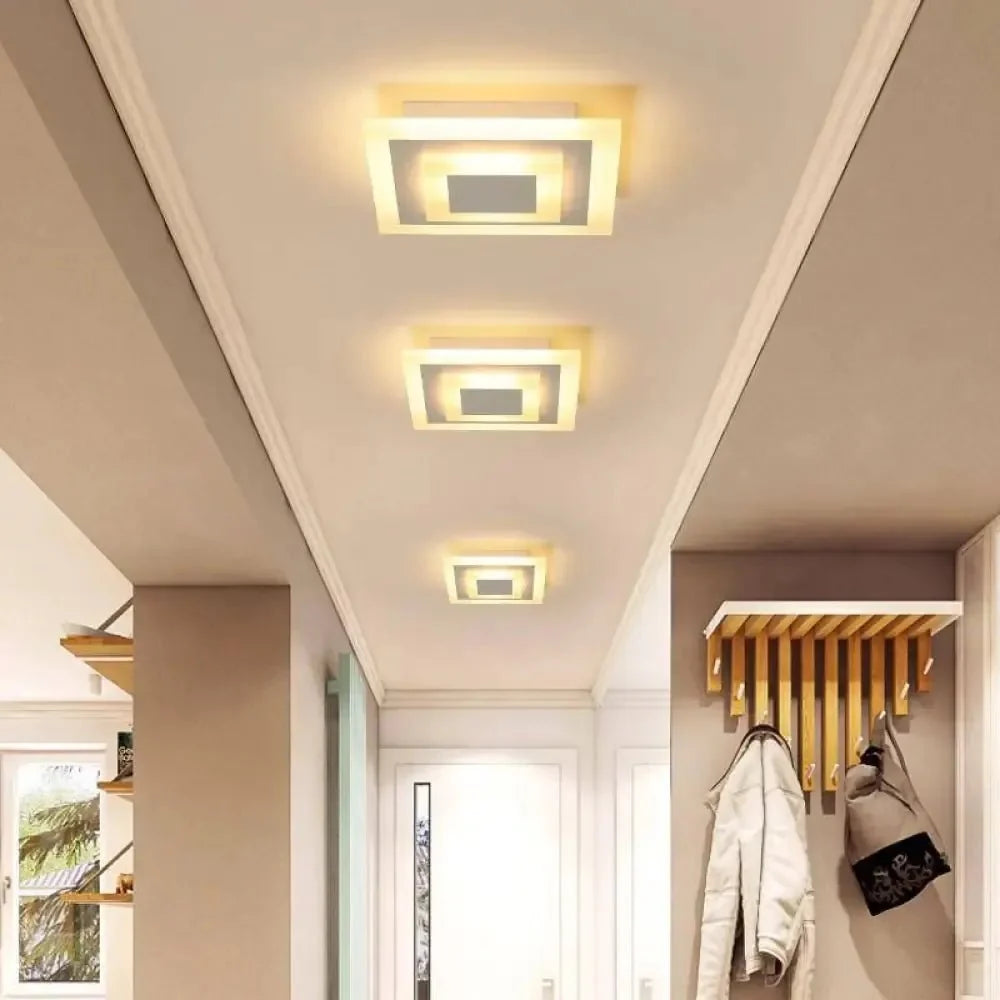 Square Stacked LED Flush Mount — Geometric Modern Style | LAMIA™