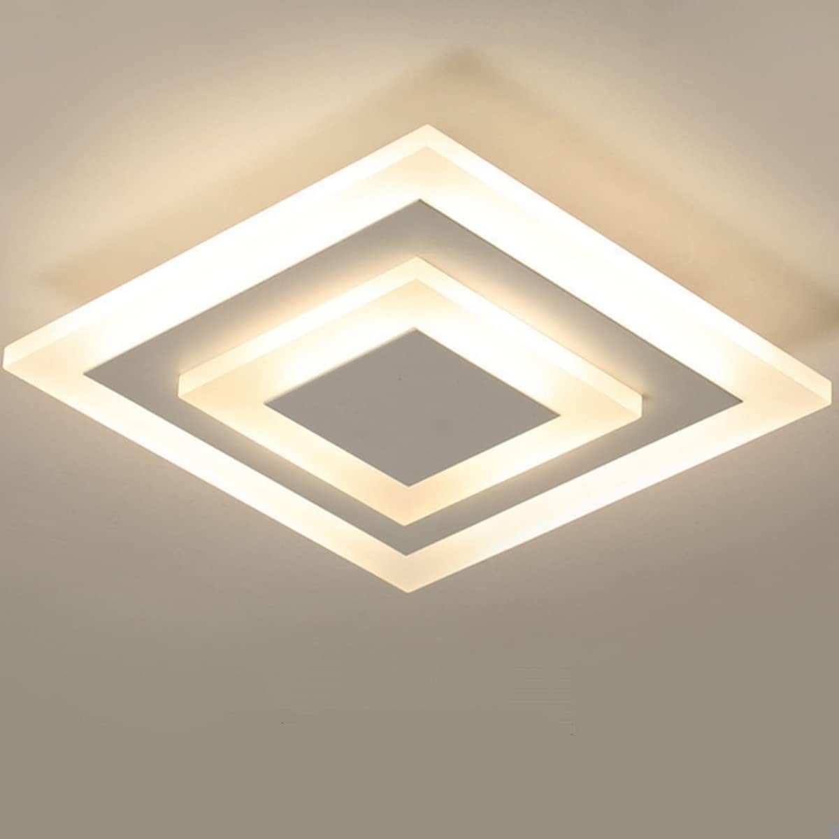 Square Stacked LED Flush Mount — Geometric Modern Style | LAMIA™