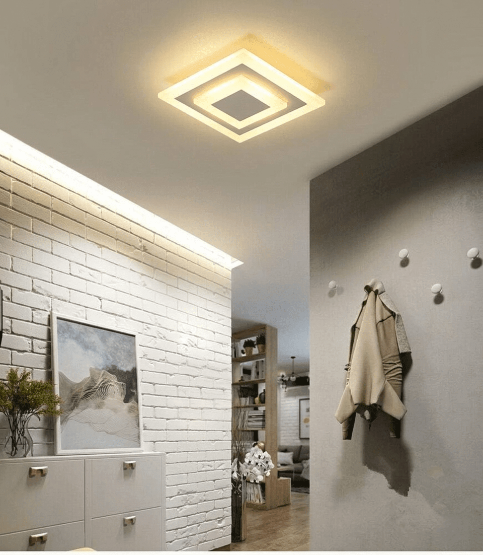 Square Stacked LED Flush Mount — Geometric Modern Style | LAMIA™