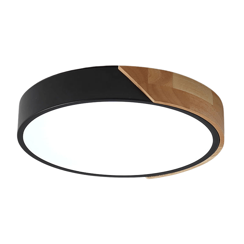 Wood-Trimmed LED Flush Mount — Nordic Low-Ceiling Style | LUND™