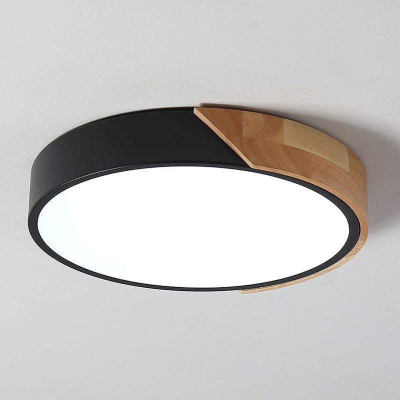 Wood-Trimmed LED Flush Mount — Nordic Low-Ceiling Style | LUND™