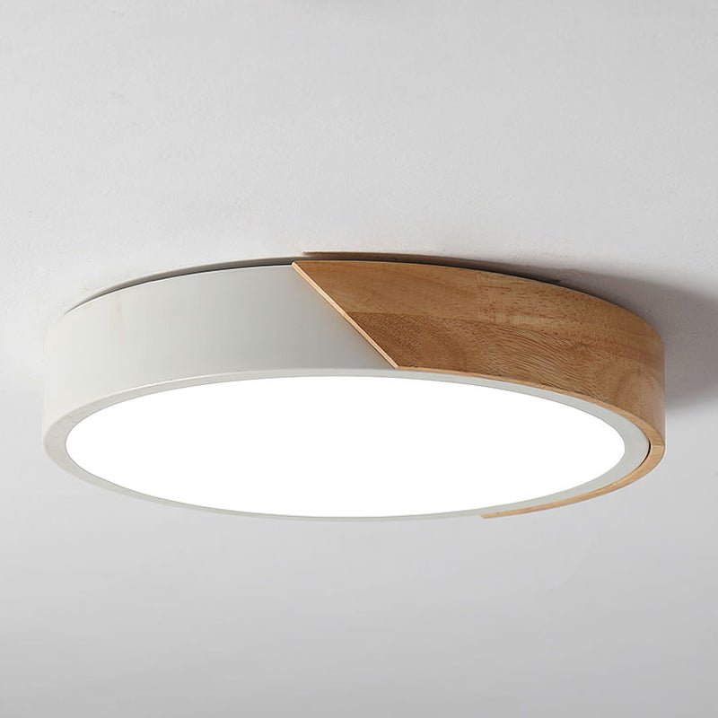 Wood-Trimmed LED Flush Mount — Nordic Low-Ceiling Style | LUND™
