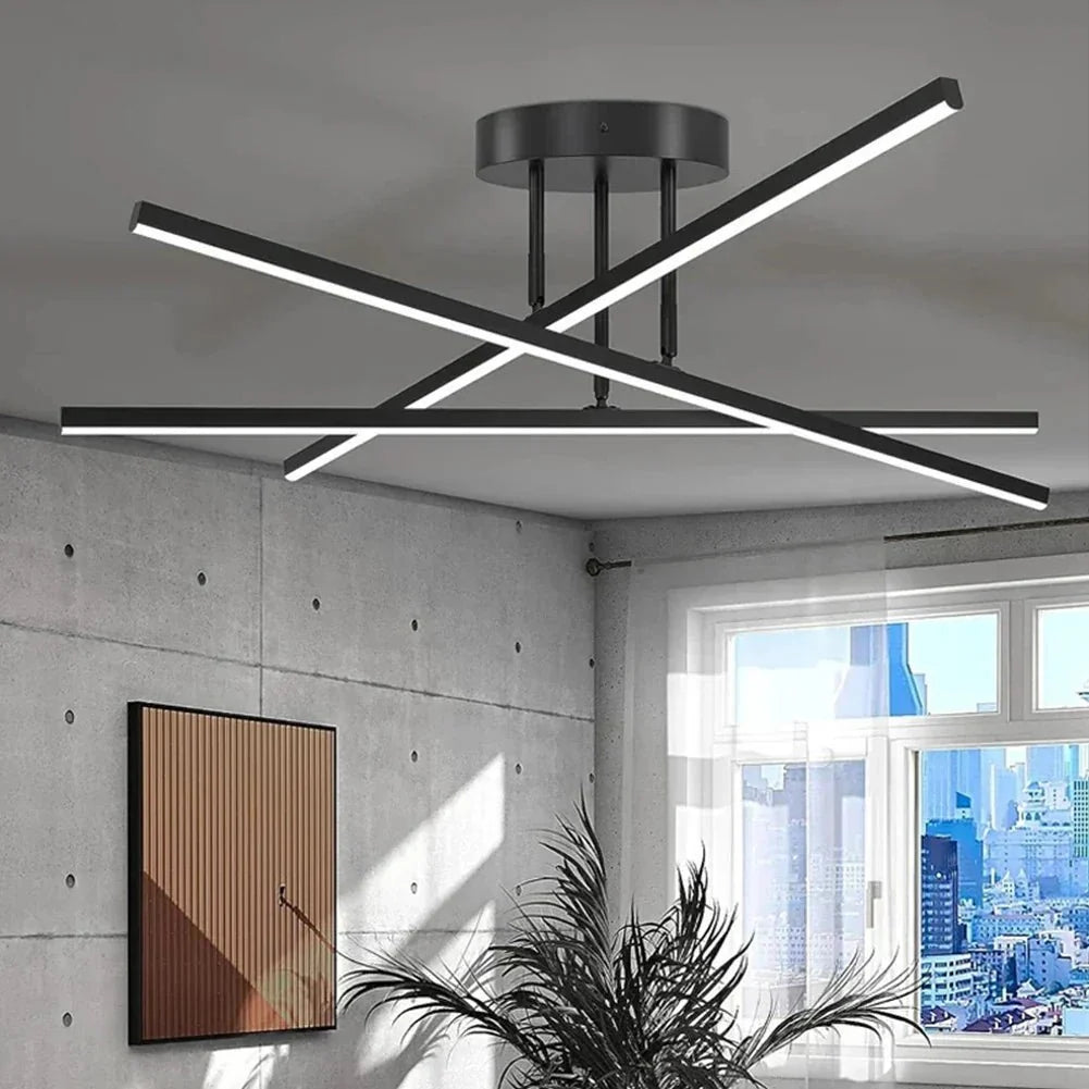 Geometric LED Flush Mount – 21.7 Inch, Black or Gold | X-Line – alternate view 3