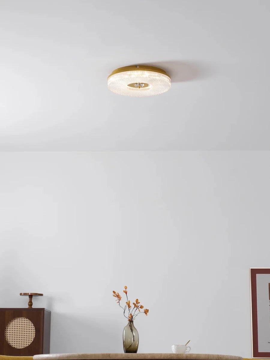 Satin Acrylic Disc Flush Mount — Tricolor Modern Halo Style | SATIN™