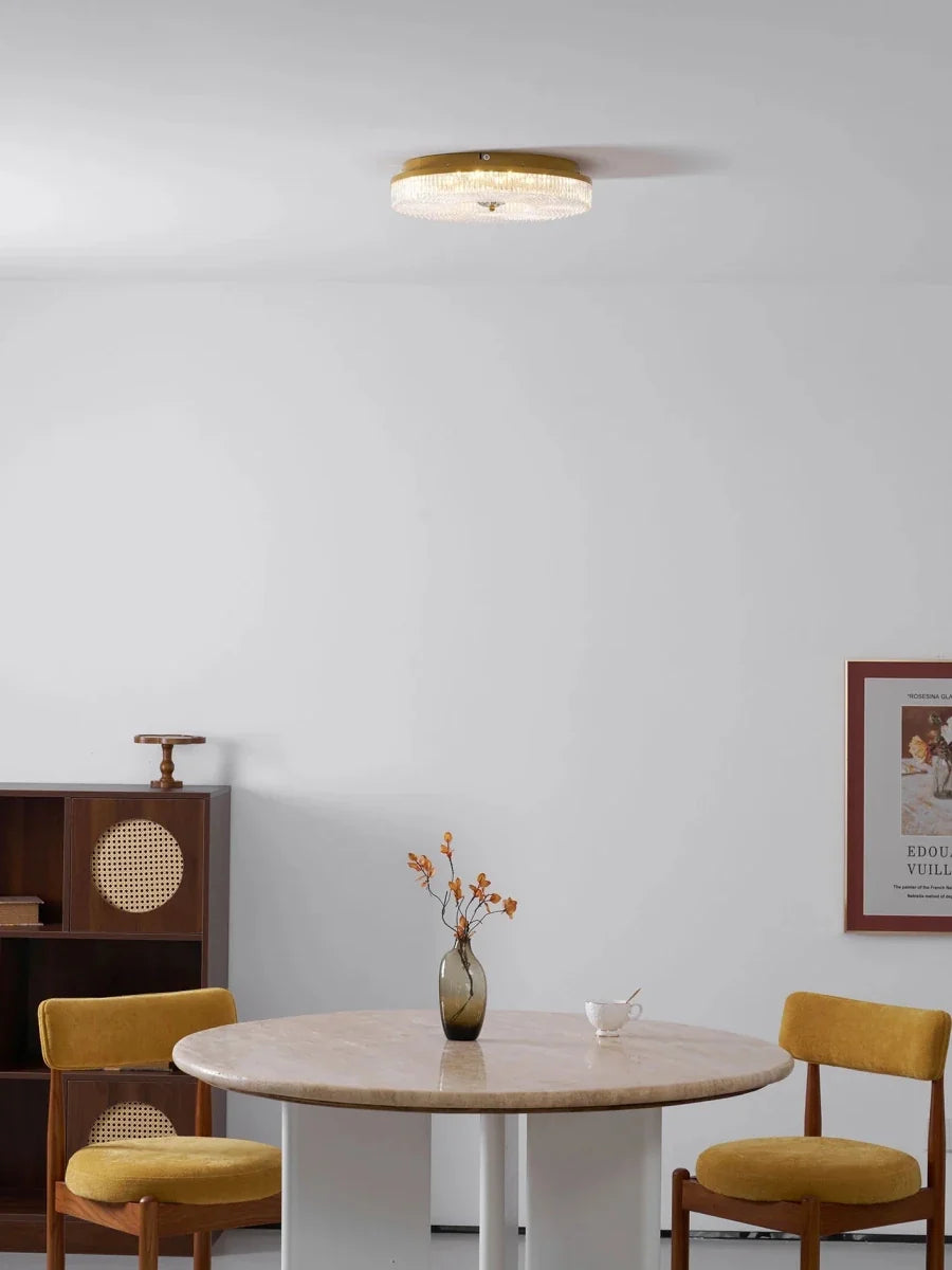Satin Acrylic Disc Flush Mount — Tricolor Modern Halo Style | SATIN™