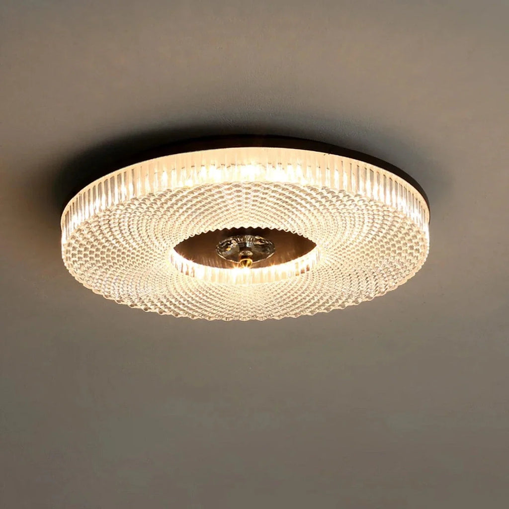 Satin Acrylic Disc Flush Mount — Tricolor Modern Halo Style | SATIN™