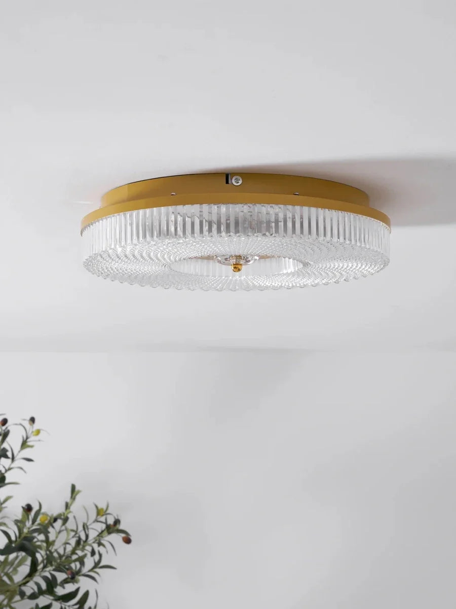 Satin Acrylic Disc Flush Mount — Tricolor Modern Halo Style | SATIN™