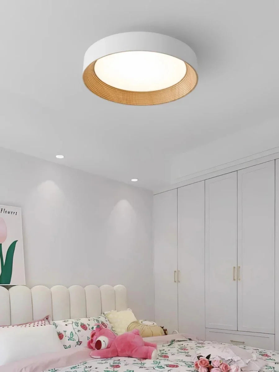 Sculpted Solid Wood Flush Mount — Anti-Blue Light Ceiling Fixture | CERNE™