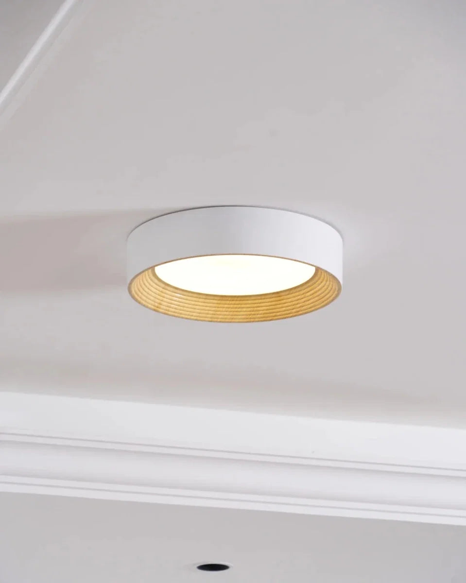 Sculpted Solid Wood Flush Mount — Anti-Blue Light Ceiling Fixture | CERNE™
