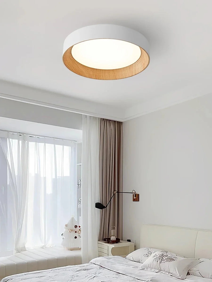 Sculpted Solid Wood Flush Mount — Anti-Blue Light Ceiling Fixture | CERNE™
