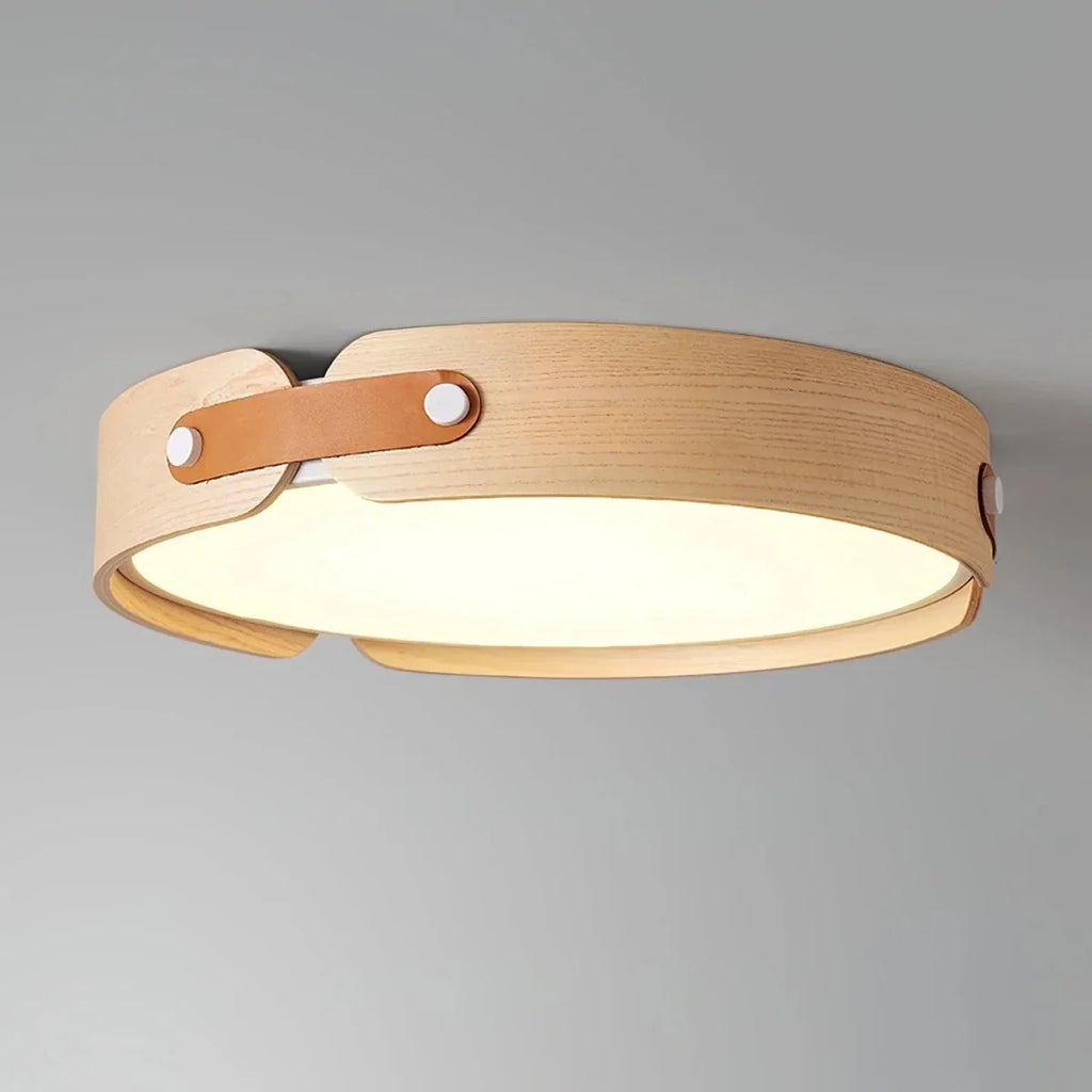 Solid Wood Round Flush Mount — Zen Japanese Style | RONDIN™
