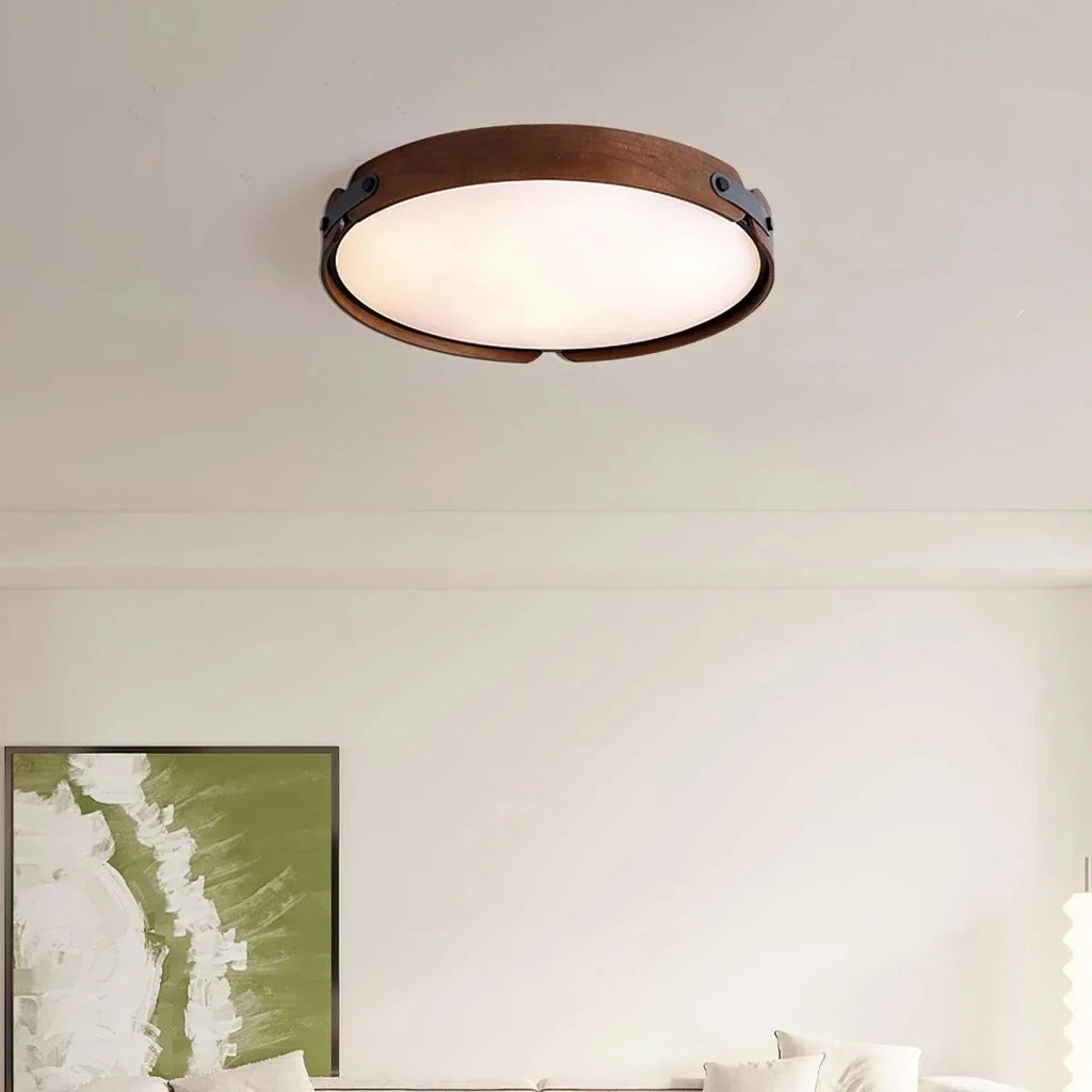 Solid Wood Round Flush Mount — Zen Japanese Style | RONDIN™