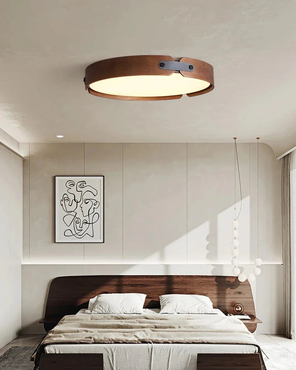 Solid Wood Round Flush Mount — Zen Japanese Style | RONDIN™