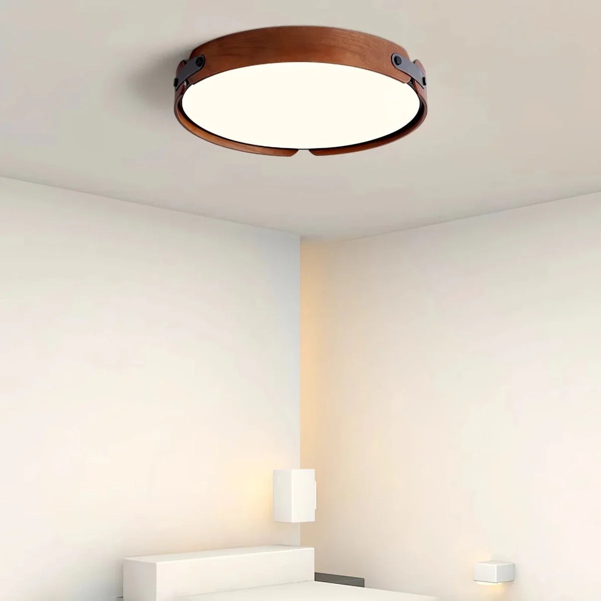 Solid Wood Round Flush Mount — Zen Japanese Style | RONDIN™