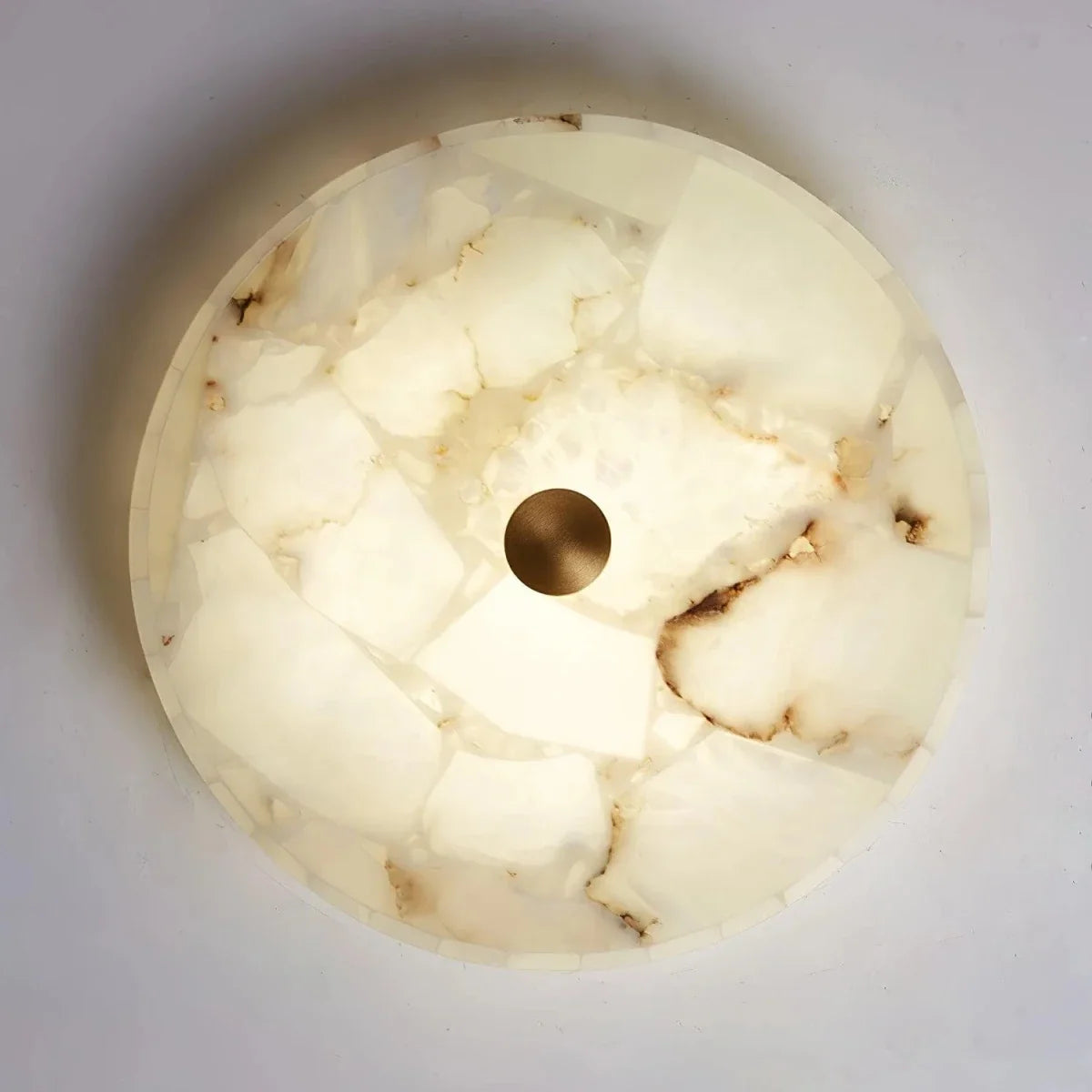 Alabaster Marble Disc Flush Mount — Modern Style | LUEUR™