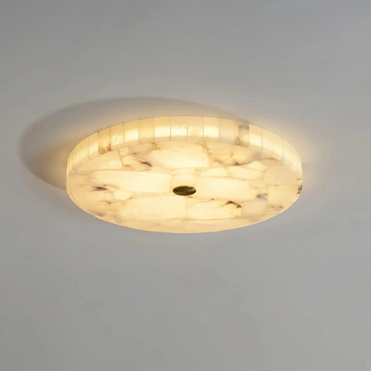 Alabaster Marble Disc Flush Mount — Modern Style | LUEUR™