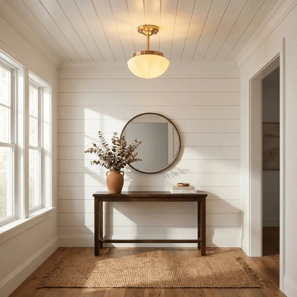 Blown Glass Shade Flush Mount — French Contemporary Style | MOUSSELINE™