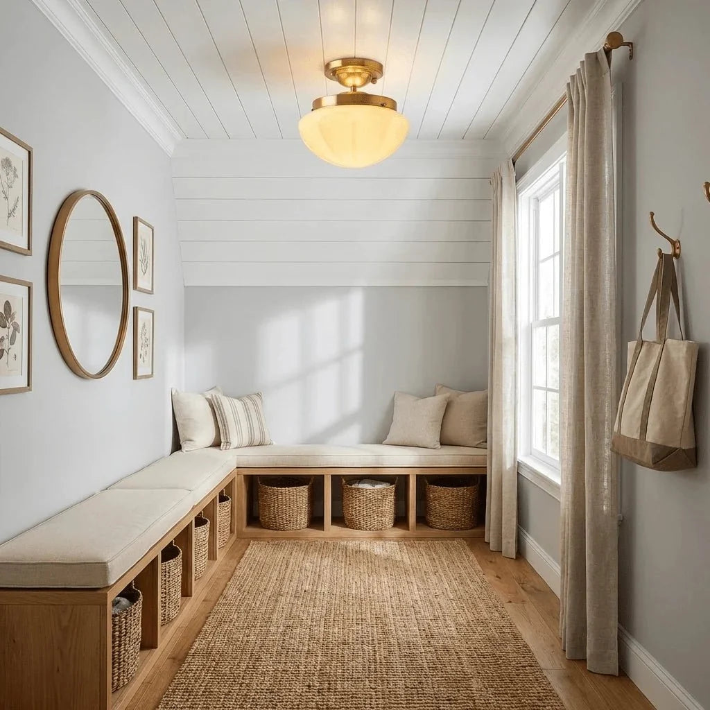 Blown Glass Shade Flush Mount — French Contemporary Style | MOUSSELINE™