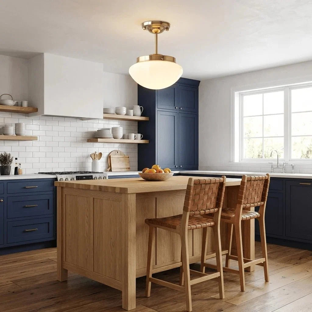 Blown Glass Shade Flush Mount — French Contemporary Style | MOUSSELINE™