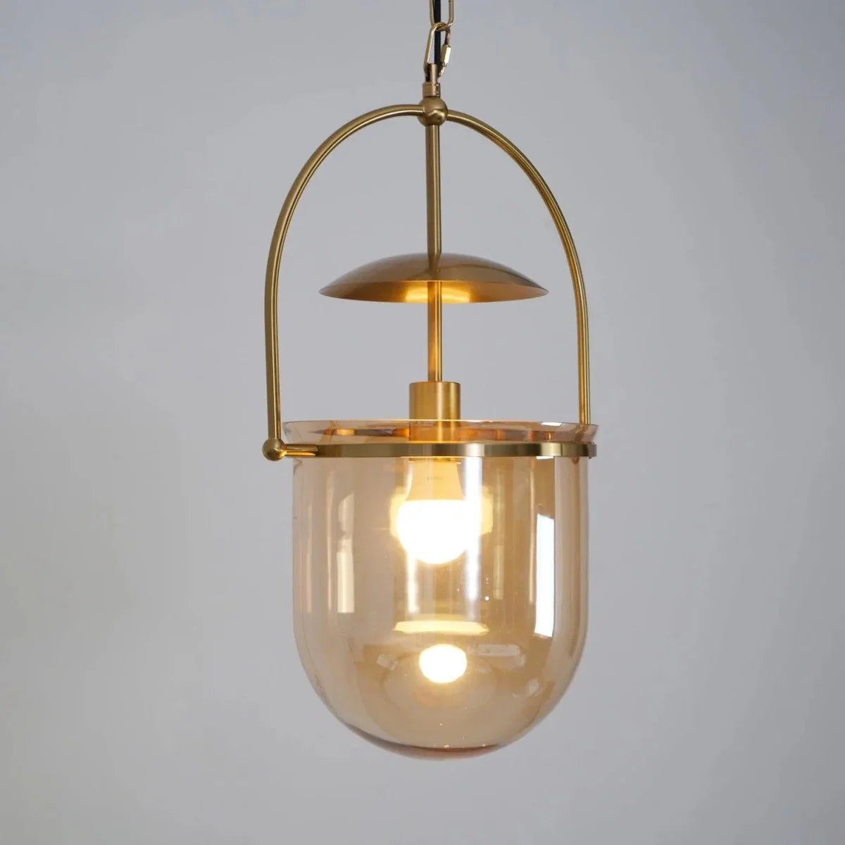 3-Light Glass & Copper Pendant — Vintage Minimalist Chandelier | TOPAZE™