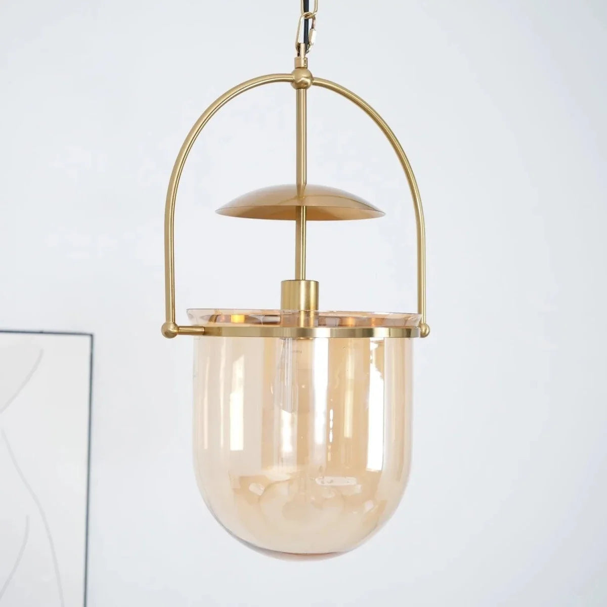 3-Light Glass & Copper Pendant — Vintage Minimalist Chandelier | TOPAZE™